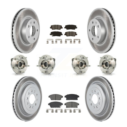 Hub Bearing Coated Brake Rotor & Pads Front Rear Kit (10Pc) For Cadillac ATS AWD
