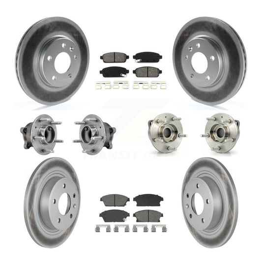 Hub Bearing Coated Brake Rotor & Pad Front Rear Kit (10Pc) For Buick Verano Volt