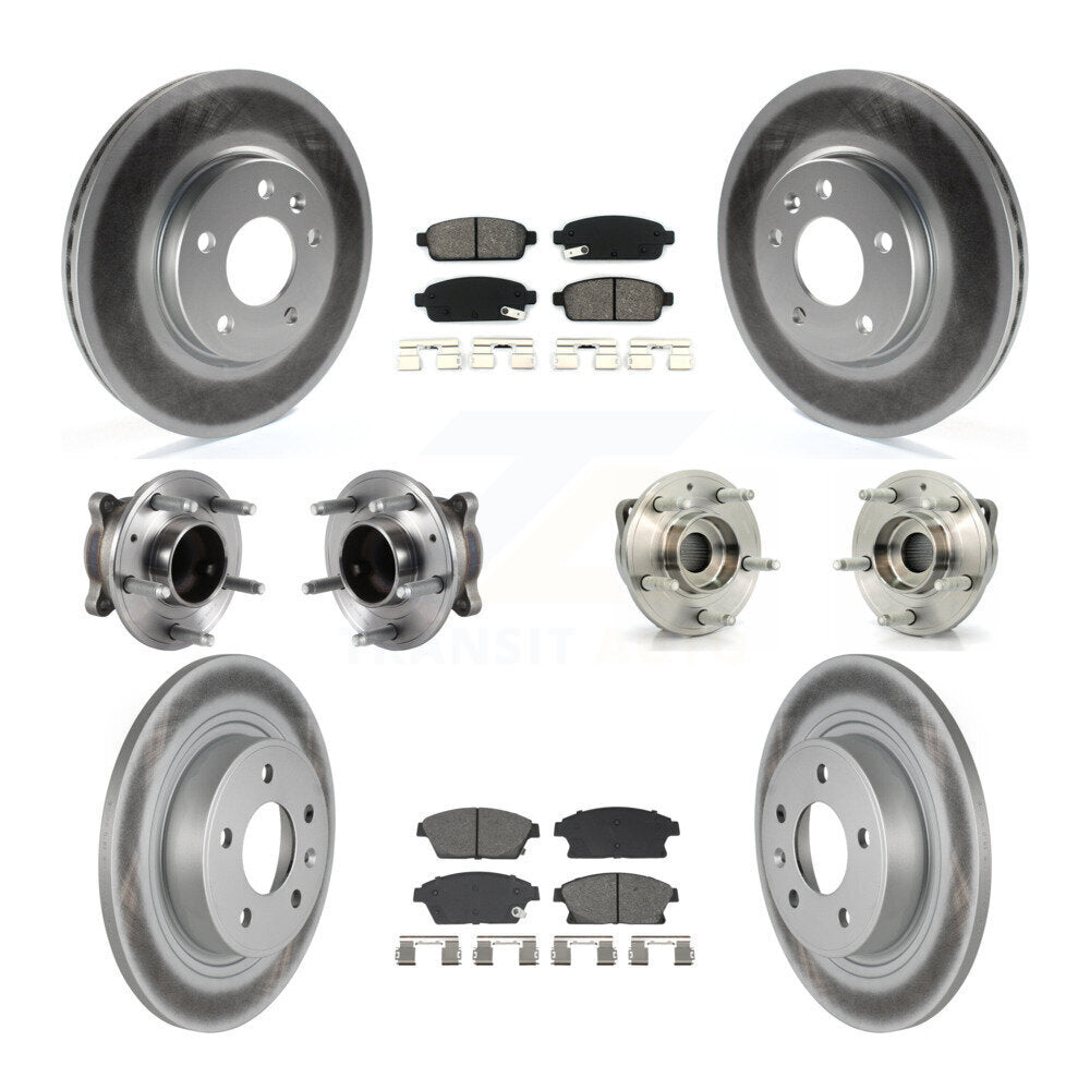 Hub Bearing Coat Brake Rotor Pad Front Rear Kit (10Pc) For Chevrolet Cruze Buick