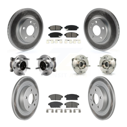 Hub Bearing Coat Brake Rotor Pad Front Rear Kit (10Pc) For Chevrolet Cruze Buick