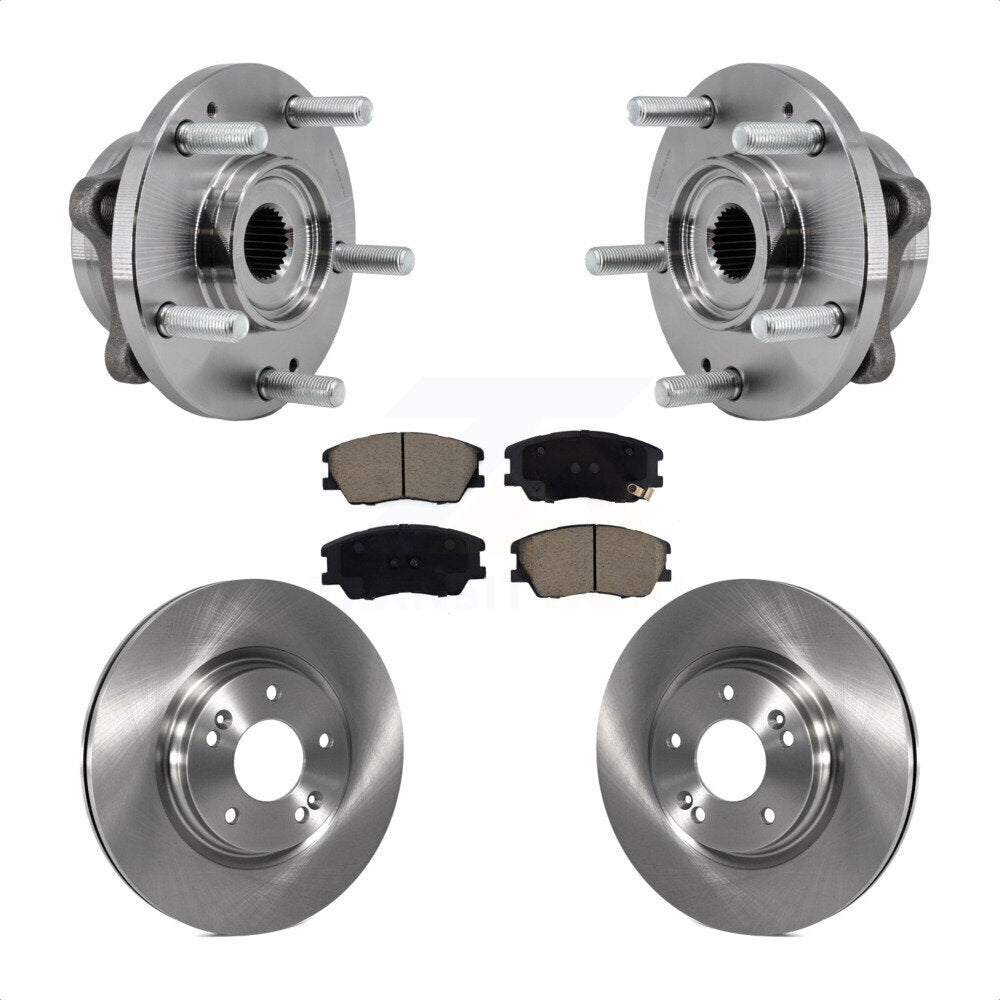 Hub Bearing Assembly Disc Brake Rotors And Ceramic Pads Front Kit For Kia Soul