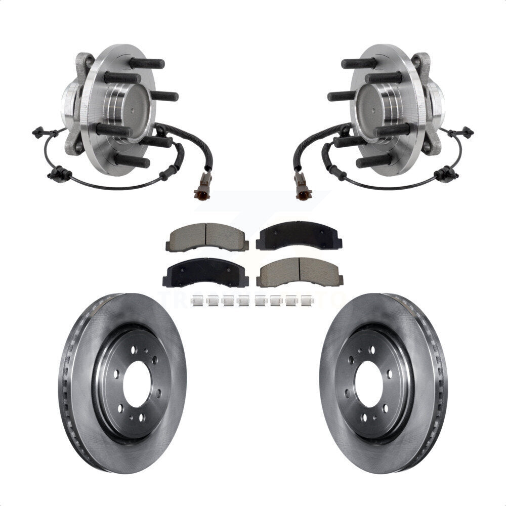 Hub Bearing Disc Brake Rotor Pad Front Kit For Ford F-150 Expedition Lincoln RWD