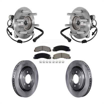 Hub Bearing Brake Rotor Pads Front Kit For Ford Expedition Lincoln Navigator 4WD