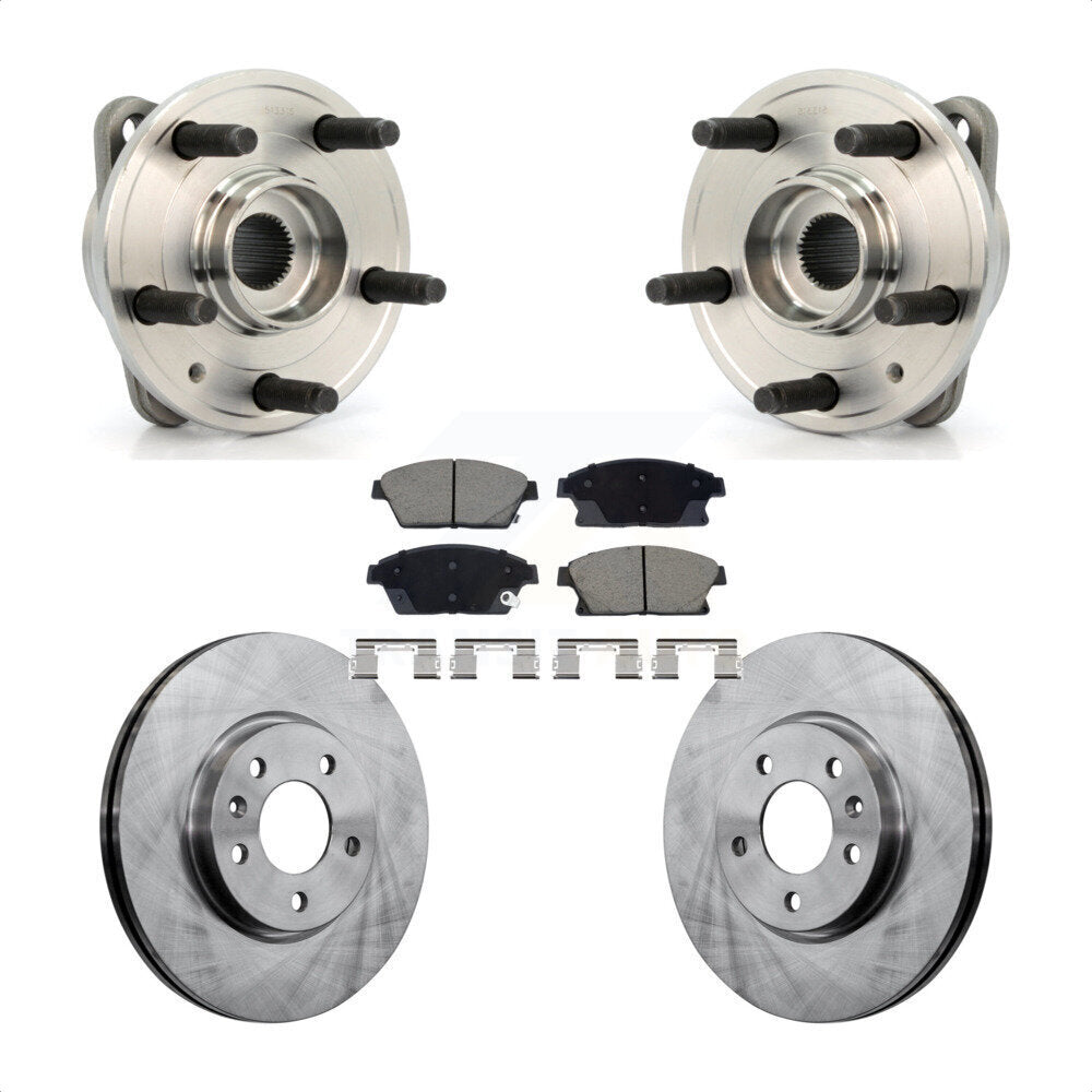 Hub Bearing Brake Rotor & Pads Front Kit For 14-15 Chevrolet Cruze DIESEL engine