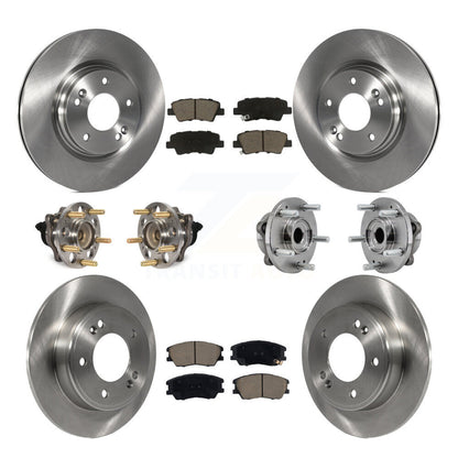 Hub Bearing Disc Brake Rotor And Ceramic Pads Front Rear Kit (10Pc) For Kia Soul