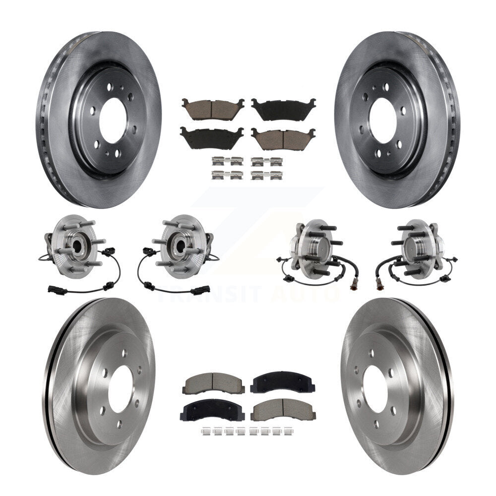 Hub Bearing Brake Rotor & Pads Front Rear Kit (10Pc) For Ford Expedition Lincoln