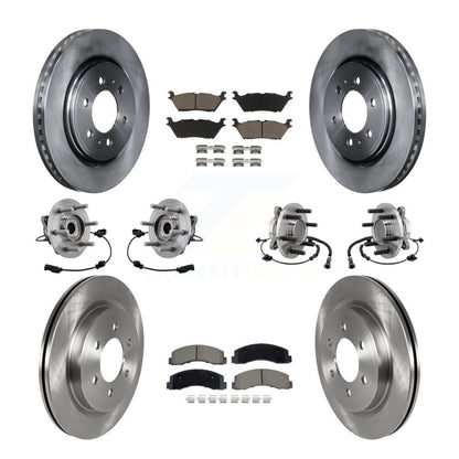 Hub Bearing Brake Rotor & Pads Front Rear Kit (10Pc) For Ford Expedition Lincoln