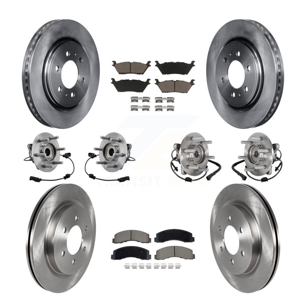 Hub Bearing Brake Rotor & Pads Front Rear Kit (10Pc) For Ford Expedition Lincoln