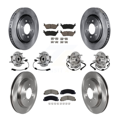 Hub Bearing Brake Rotor & Pads Front Rear Kit (10Pc) For Ford Expedition Lincoln