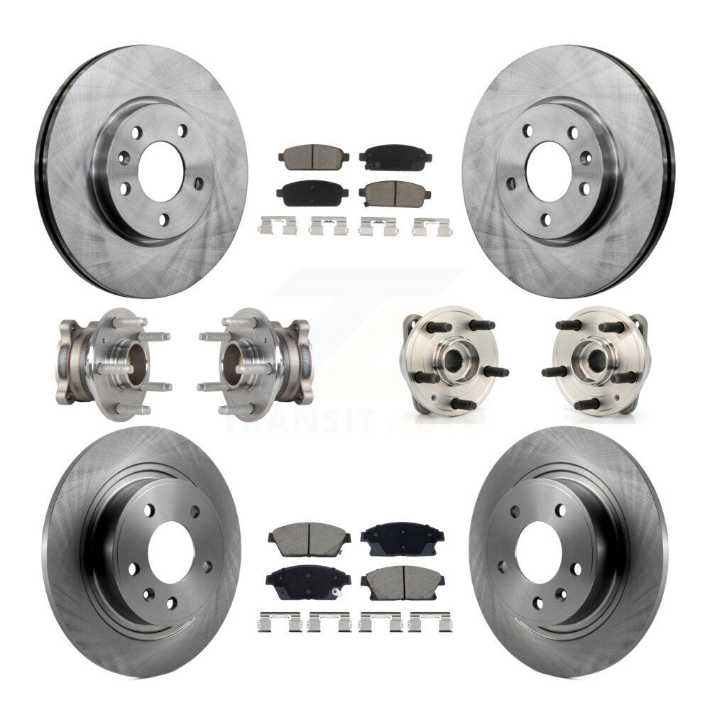 Hub Bearing Disc Brake Rotors And Pads Front Rear Kit (10Pc) For Chevrolet Cruze