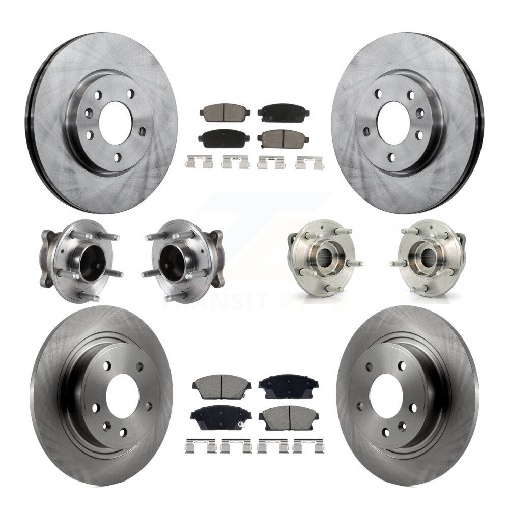 Hub Bearing Brake Rotor Pad Front Rear Kit (10Pc) For Chevrolet Cruze Buick Volt