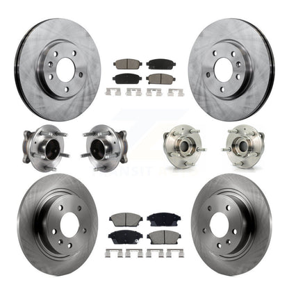 Hub Bearing Brake Rotor Pad Front Rear Kit (10Pc) For Chevrolet Cruze Buick Volt