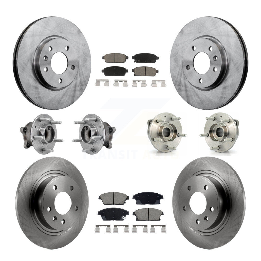 Hub Bearing Brake Rotor And Pad Front Rear Kit (10Pc) For Buick Verano Chevrolet