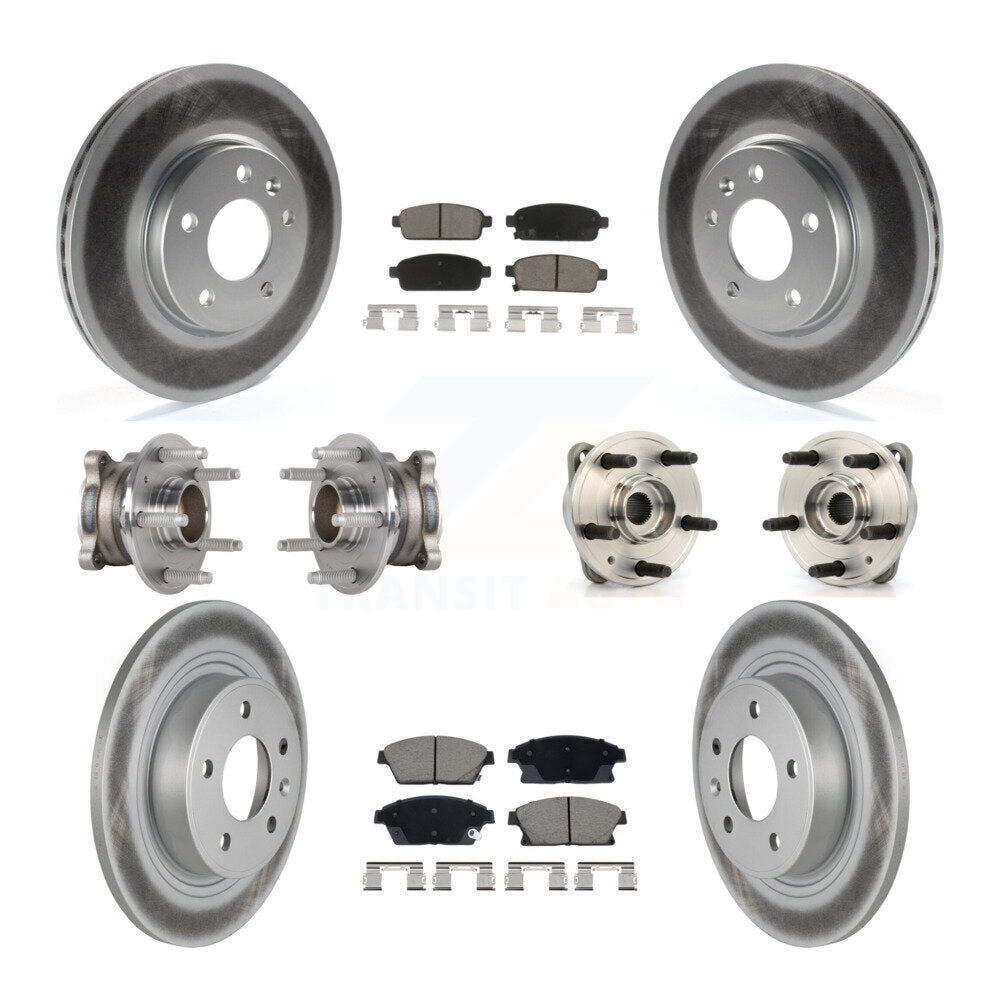 Hub Bearing Coated Brake Rotor And Pad Front Rear Kit (10Pc) For Chevrolet Cruze