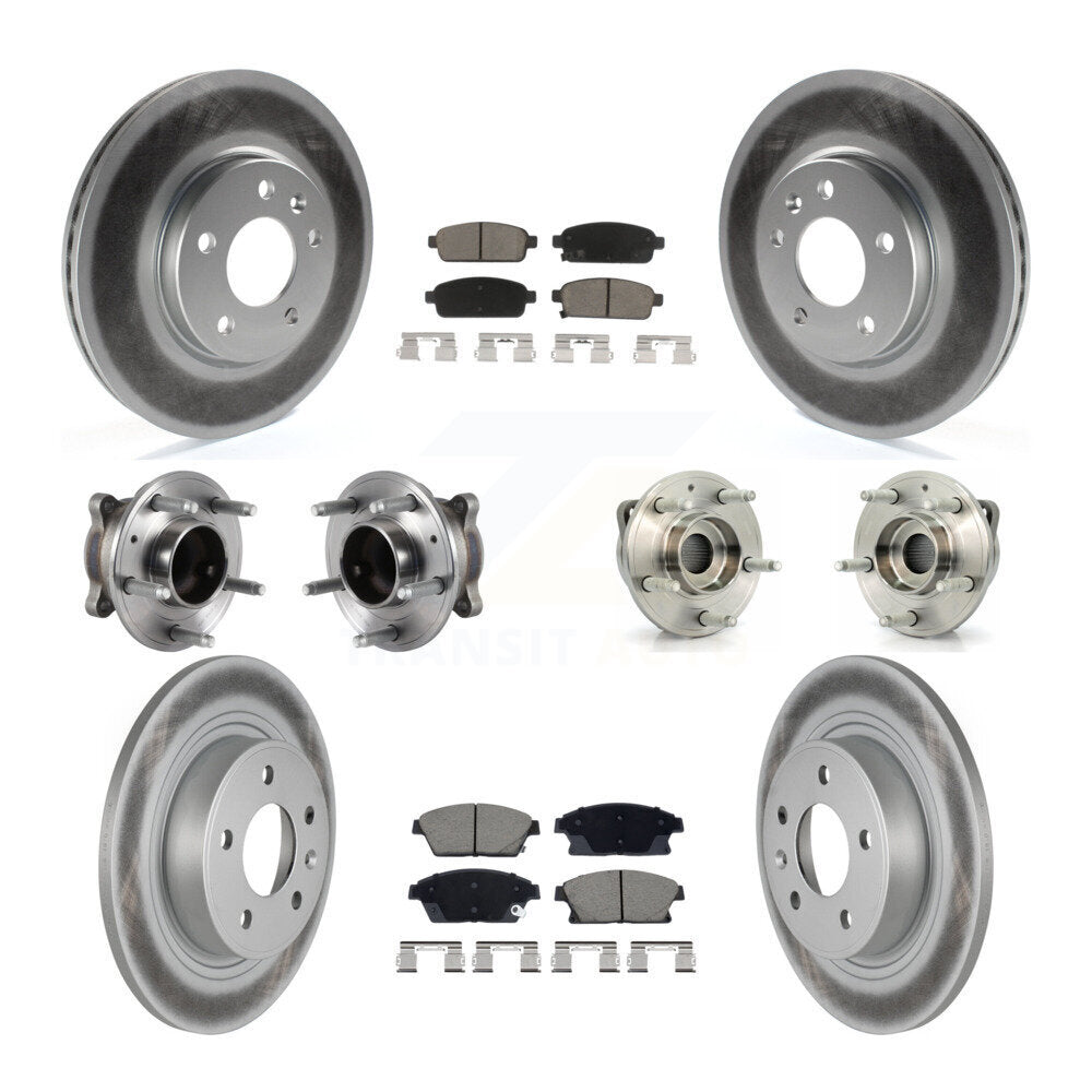 Hub Bearing Coat Brake Rotor Pad Front Rear Kit (10Pc) For Chevrolet Cruze Buick