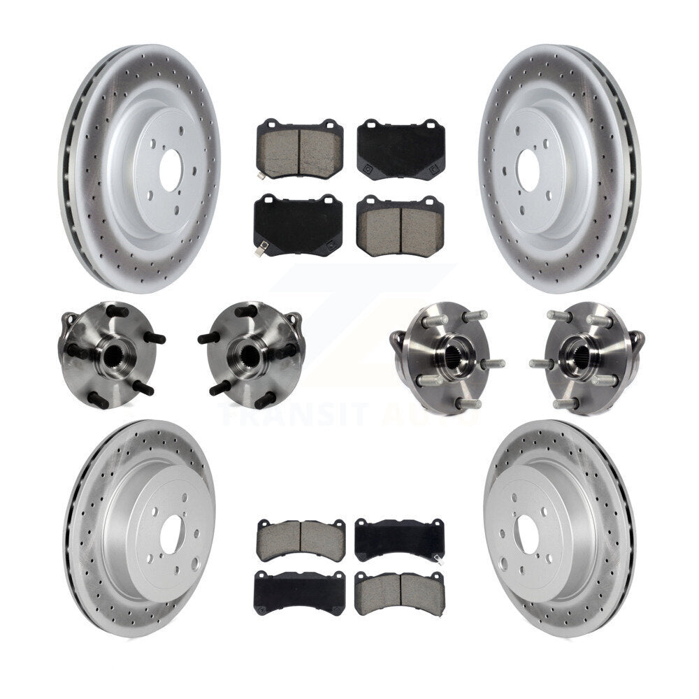 Hub Bearing Coat Brake Rotor Pads Front Rear Kit (10Pc) For 18-20 Subaru WRX STI