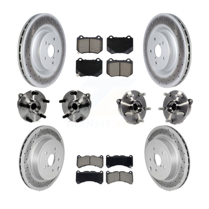 Hub Bearing Coat Brake Rotor Pads Front Rear Kit (10Pc) For 18-20 Subaru WRX STI