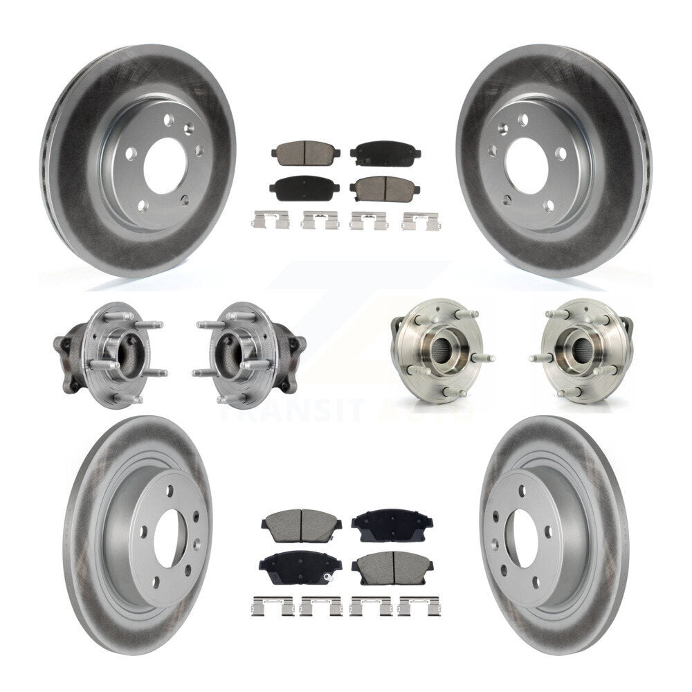 Hub Bearing Coated Brake Rotor & Pad Front Rear Kit (10Pc) For Buick Verano Volt