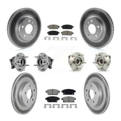Hub Bearing Coated Brake Rotor & Pad Front Rear Kit (10Pc) For Buick Verano Volt