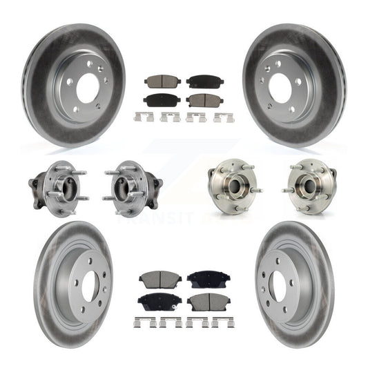 Hub Bearing Coated Brake Rotor & Pad Front Rear Kit (10Pc) For Buick Verano Volt