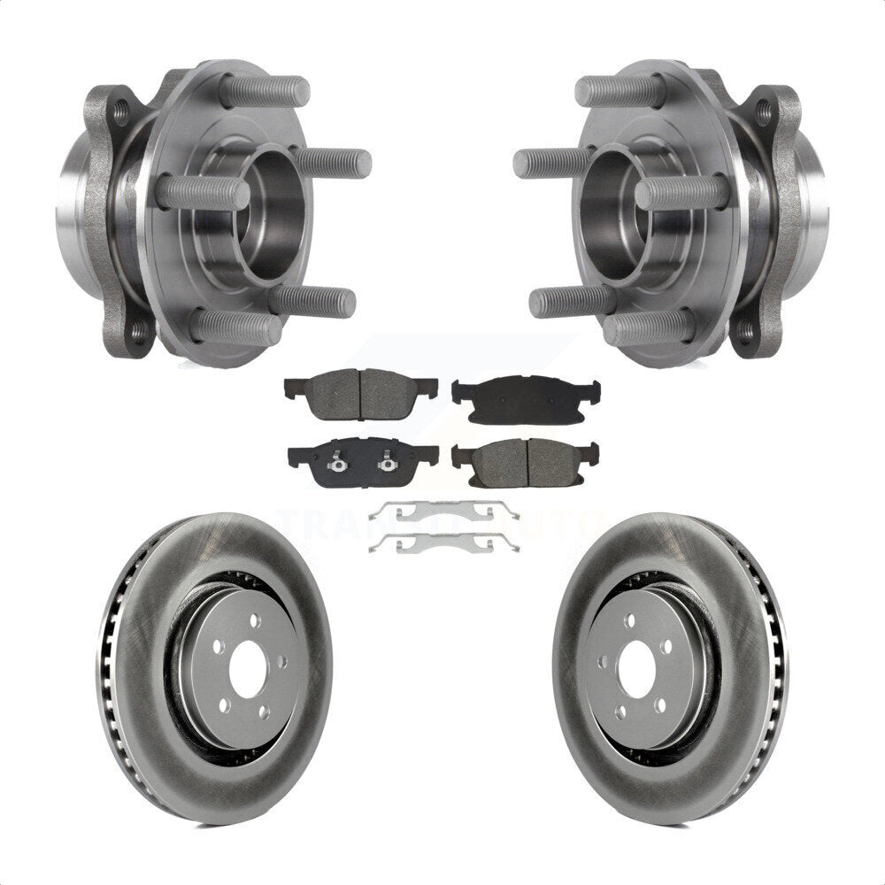 Hub Bearing Assembly Coat Brake Rotor Pads Front Kit For Ford Fusion Lincoln MKZ