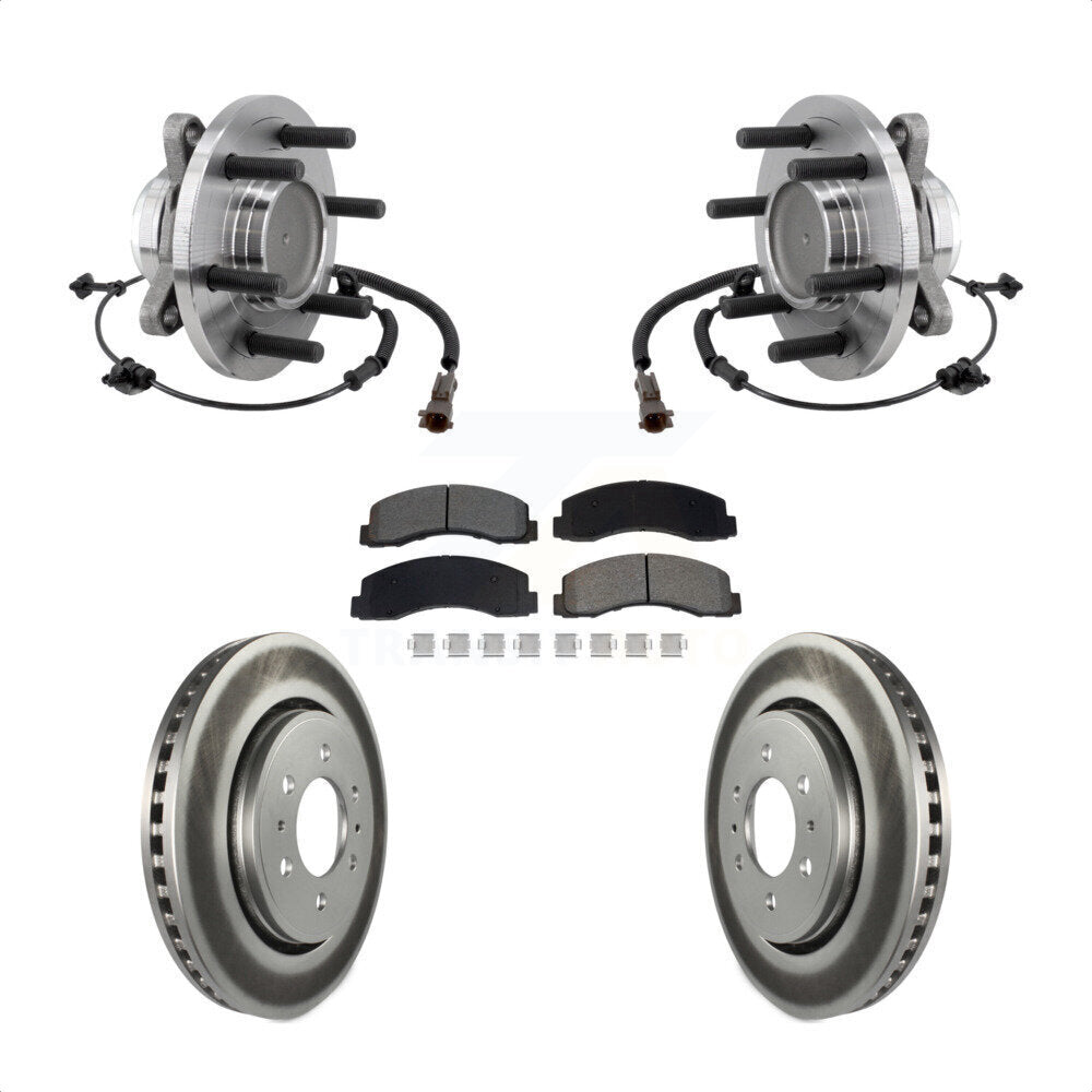 Hub Bearing Coat Brake Rotor Pad Front Kit For Ford F-150 Expedition Lincoln RWD
