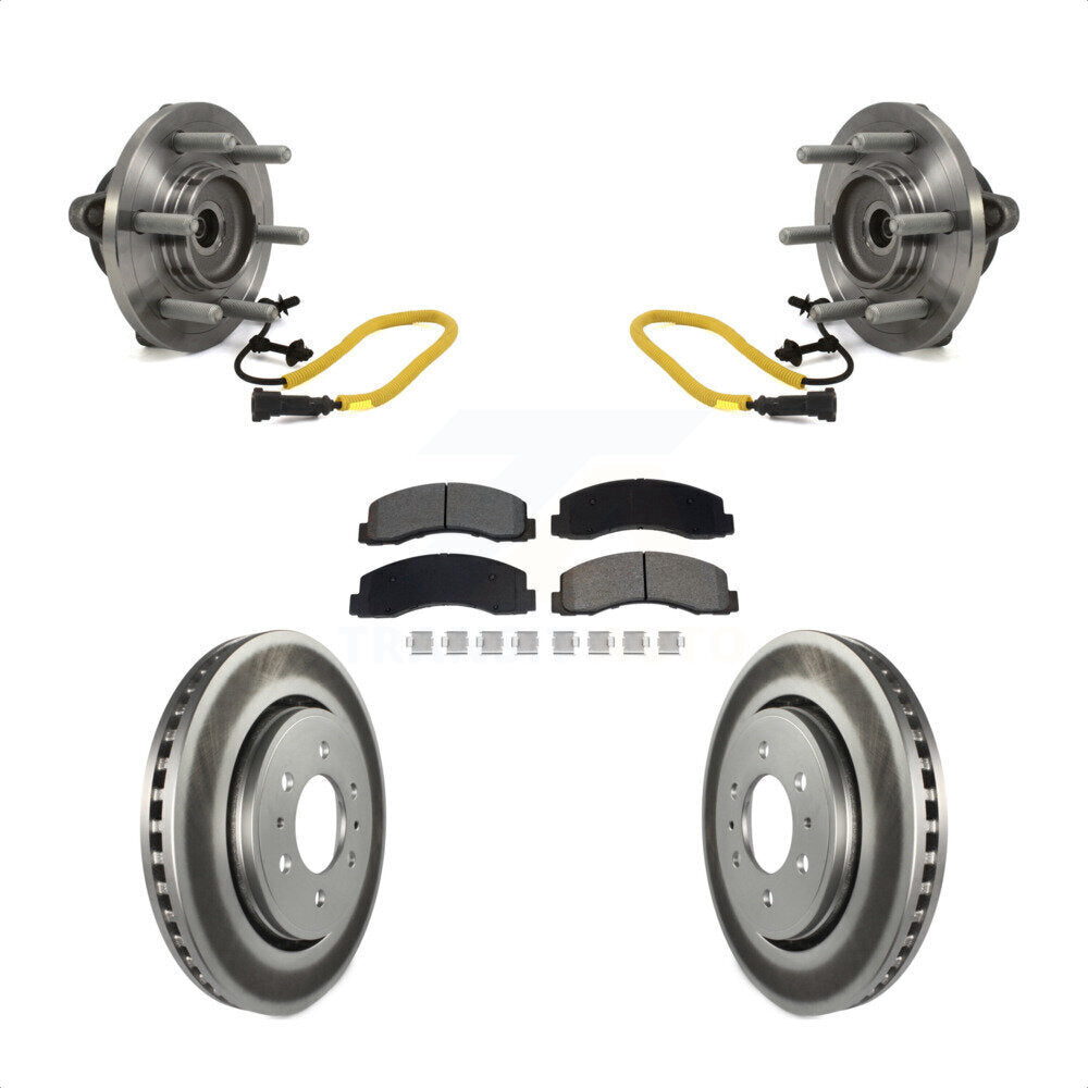 Hub Bearing Assembly Coated Disc Brake Rotors And Pads Front Kit For Ford F-150