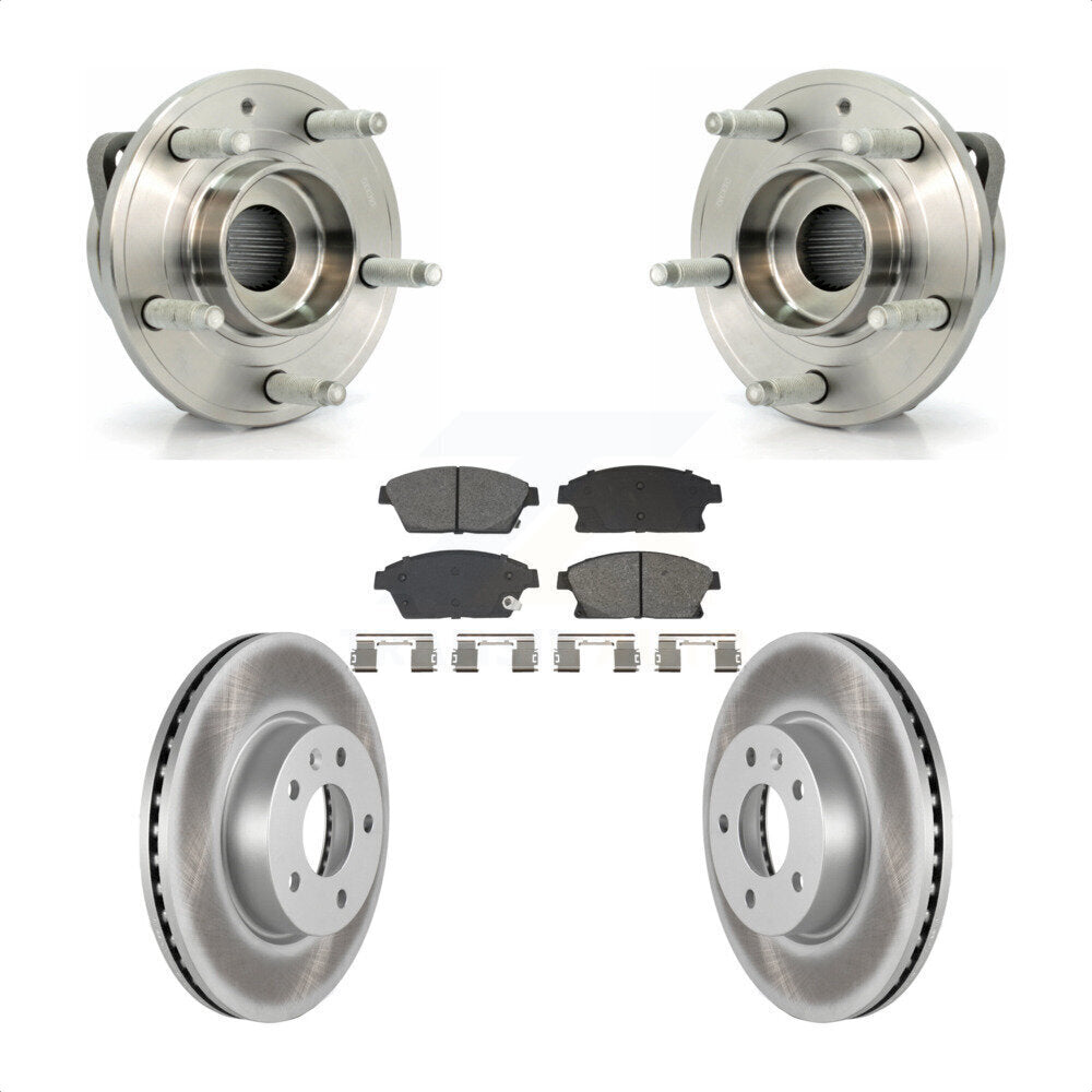 Hub Bearing Assembly Coated Disc Brake Rotor And Pads Front Kit For Cadillac ATS