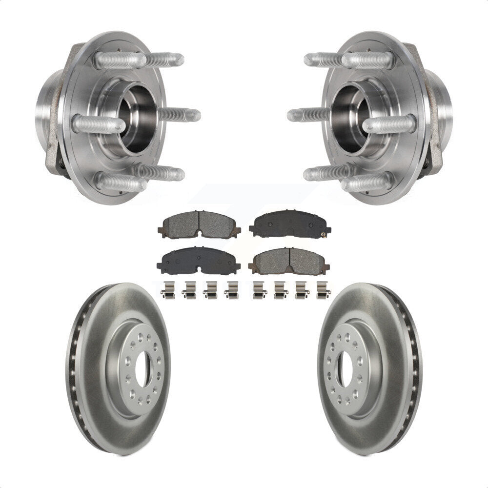 Hub Bearing Coated Brake Rotor & Pad Front Kit For Chevrolet Traverse Blazer GMC
