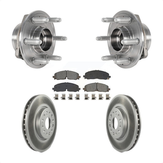 Hub Bearing Coated Brake Rotor & Pad Front Kit For Chevrolet Traverse Blazer GMC