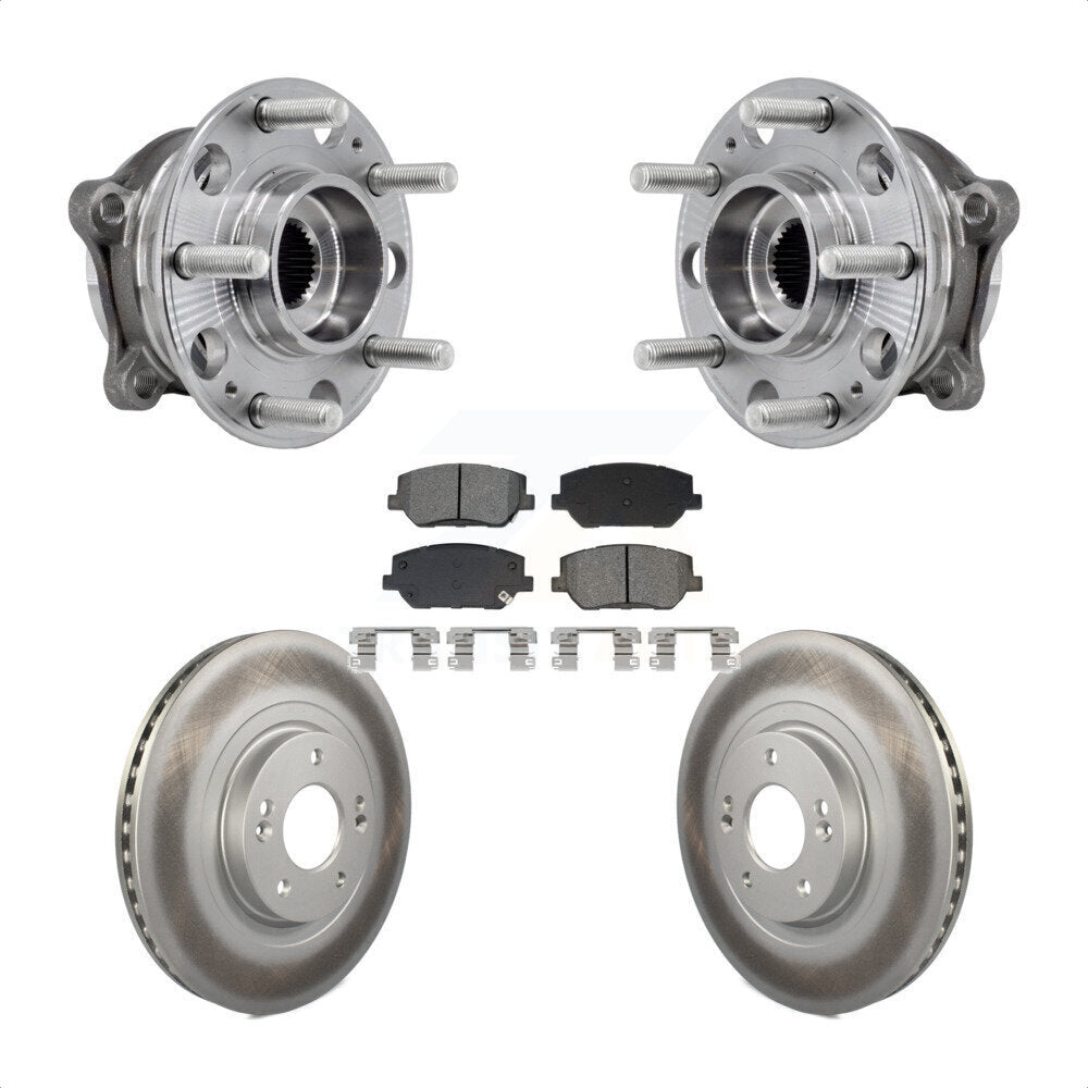Hub Bearing Coated Disc Brake Rotor Pad Front Kit For 2019-2020 Hyundai Santa Fe