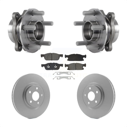 Hub Bearing Assembly Coated Brake Rotor & Pads Front Kit For Lincoln Continental