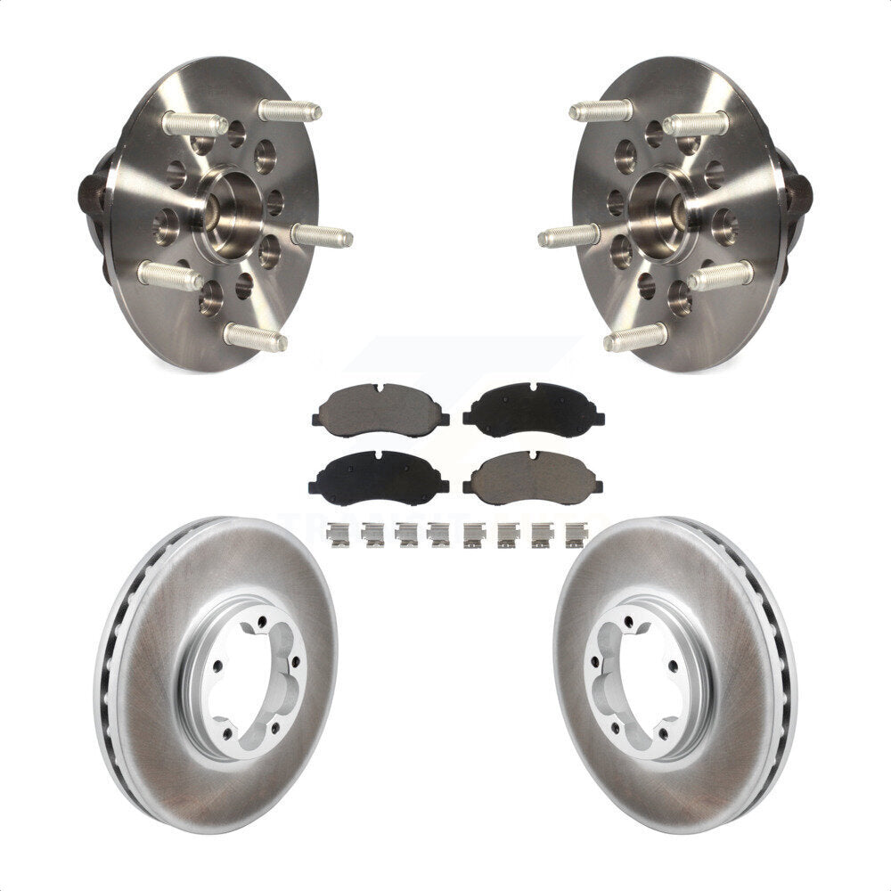 Hub Bearing Coated Brake Rotor & Pads Front Kit For Ford Transit-250 Transit-150