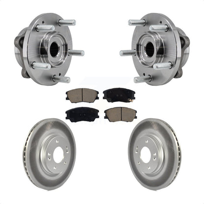 Hub Bearing Assembly Coated Disc Brake Rotors And Pads Front Kit For Kia Soul