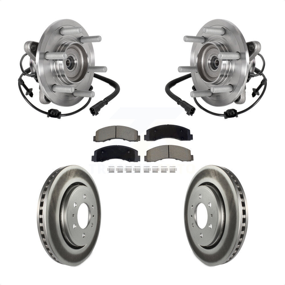 Hub Bearing Coat Brake Rotor Pad Front Kit For Ford Expedition Lincoln Navigator