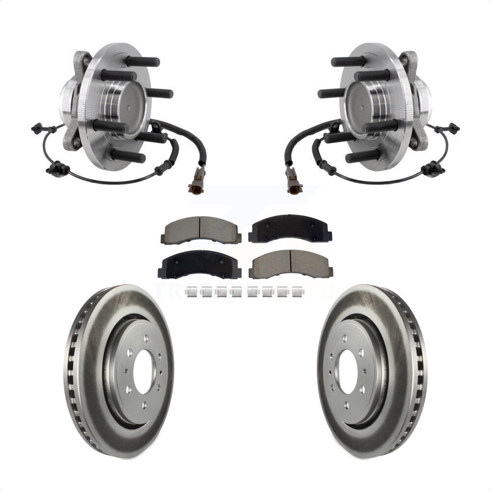 Hub Bearing Coat Brake Rotor Pad Front Kit For Ford F-150 Expedition Lincoln RWD