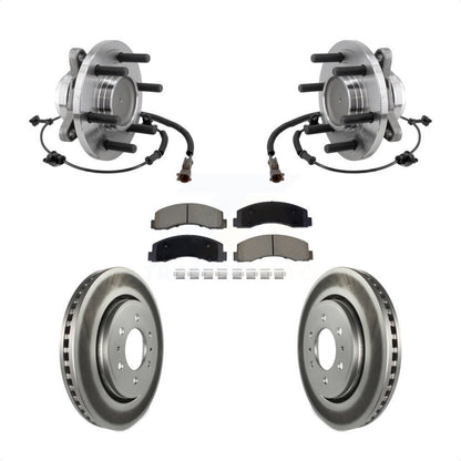 Hub Bearing Coat Brake Rotor Pad Front Kit For Ford F-150 Expedition Lincoln RWD