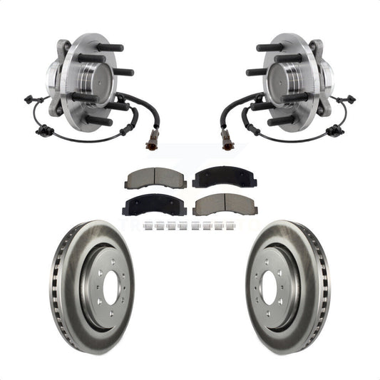 Hub Bearing Coat Brake Rotor Pad Front Kit For Ford F-150 Expedition Lincoln RWD