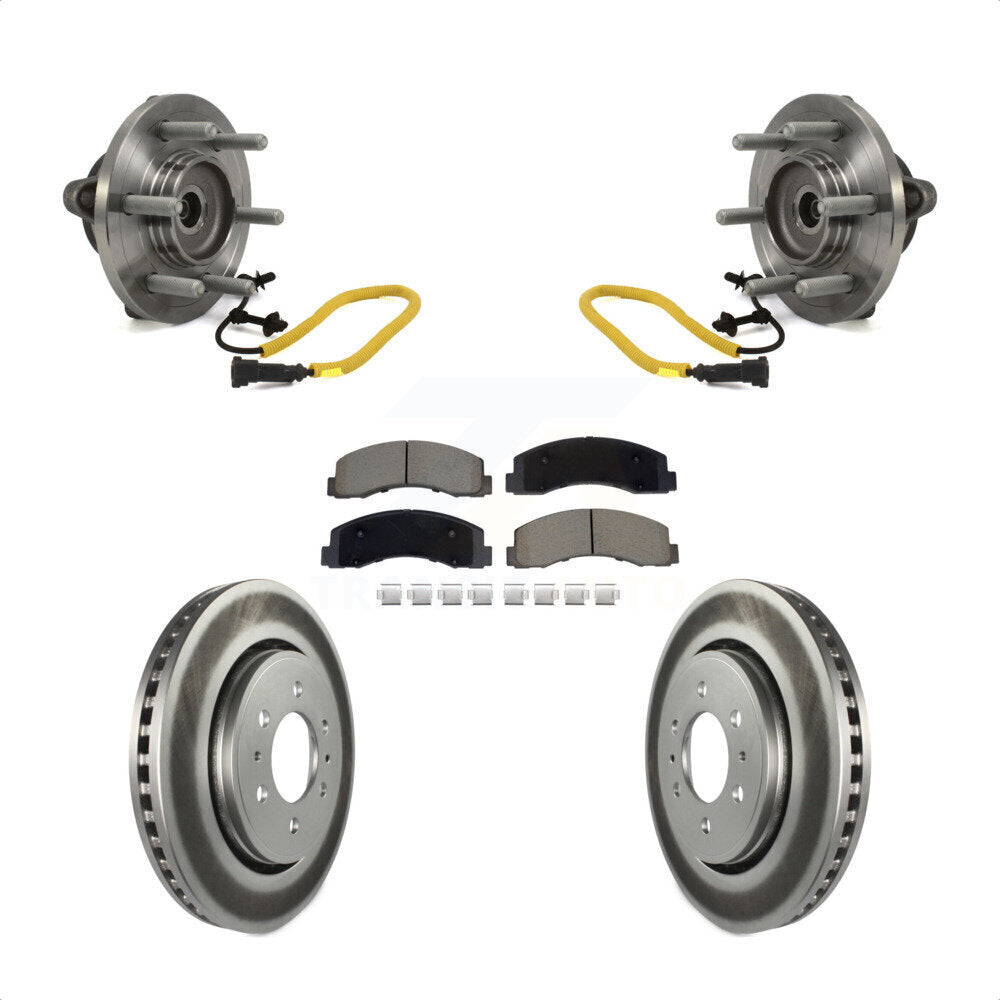 Hub Bearing Assembly Coated Disc Brake Rotors And Pads Front Kit For Ford F-150