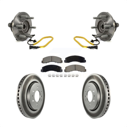 Hub Bearing Assembly Coated Disc Brake Rotors And Pads Front Kit For Ford F-150
