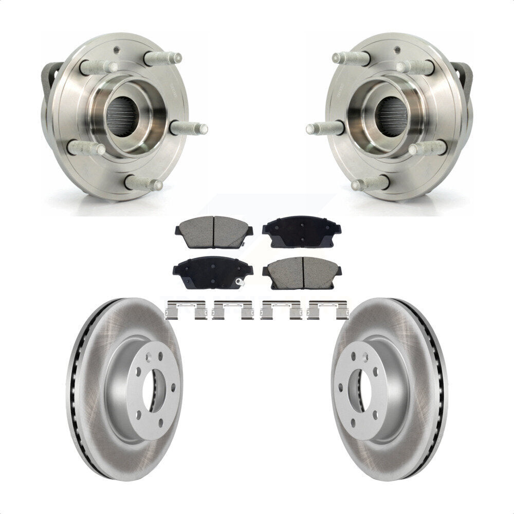 Hub Bearing Assembly Coated Disc Brake Rotor And Pads Front Kit For Cadillac ATS