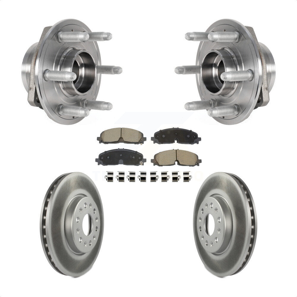 Hub Bearing Coated Brake Rotor & Pad Front Kit For Chevrolet Traverse Blazer GMC