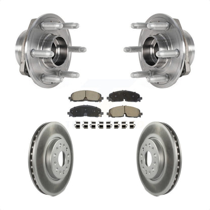 Hub Bearing Coated Brake Rotor & Pad Front Kit For Chevrolet Traverse Blazer GMC