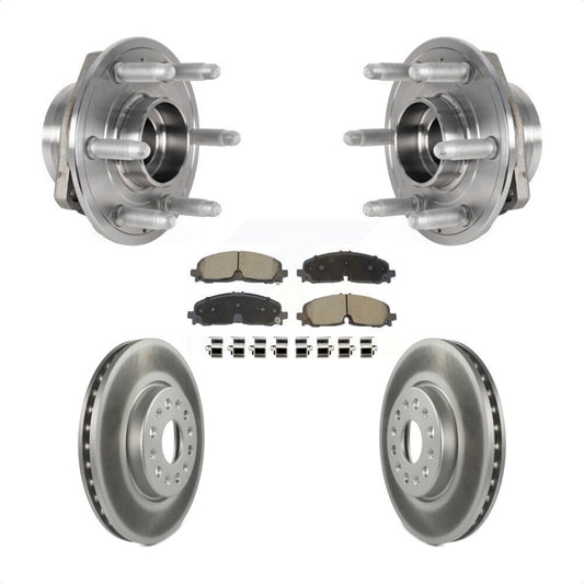 Hub Bearing Coated Brake Rotor & Pad Front Kit For Chevrolet Traverse Blazer GMC