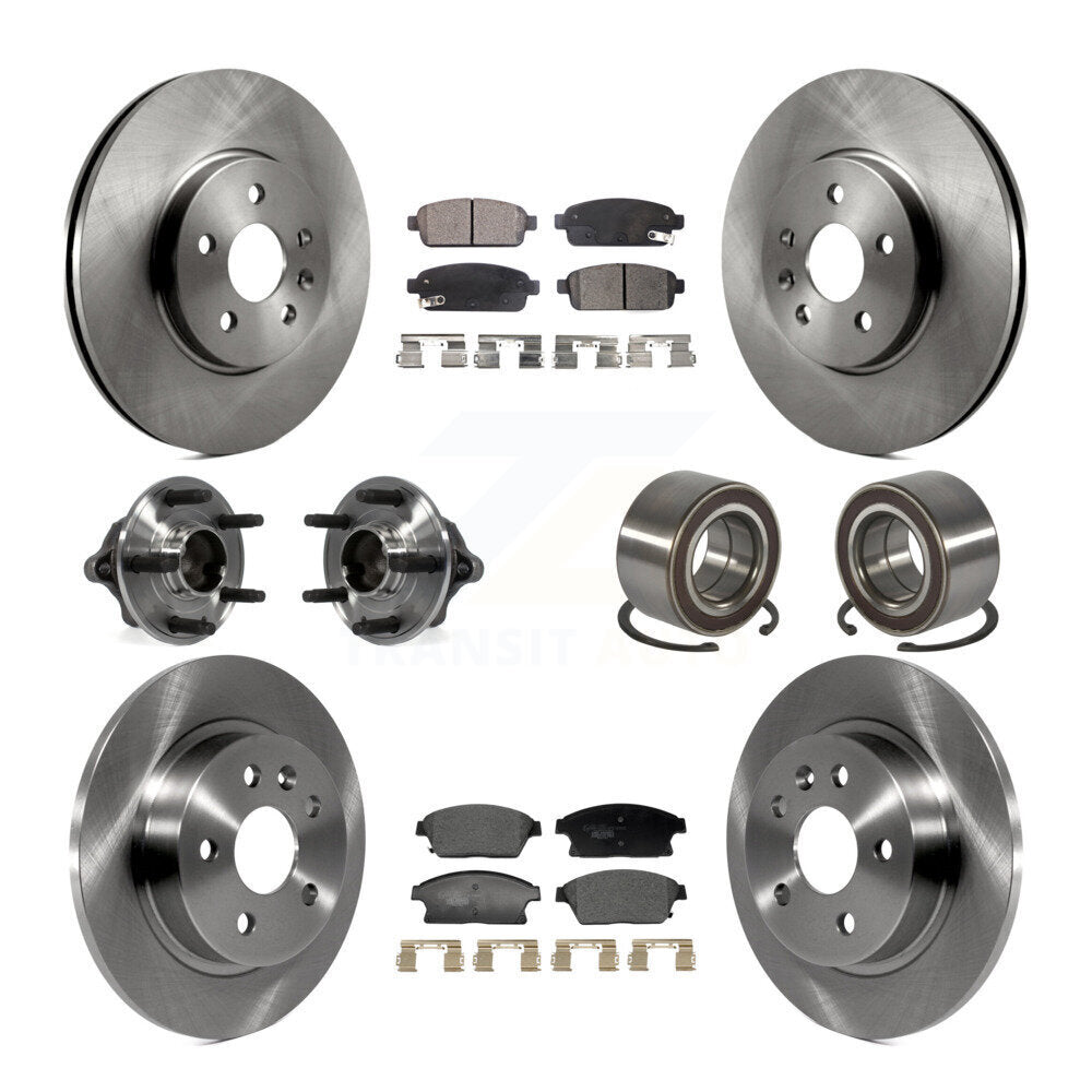 Hub Bearing Brake Rotor & Pad Front Rear Kit (10Pc) For Chevrolet Trax Buick FWD