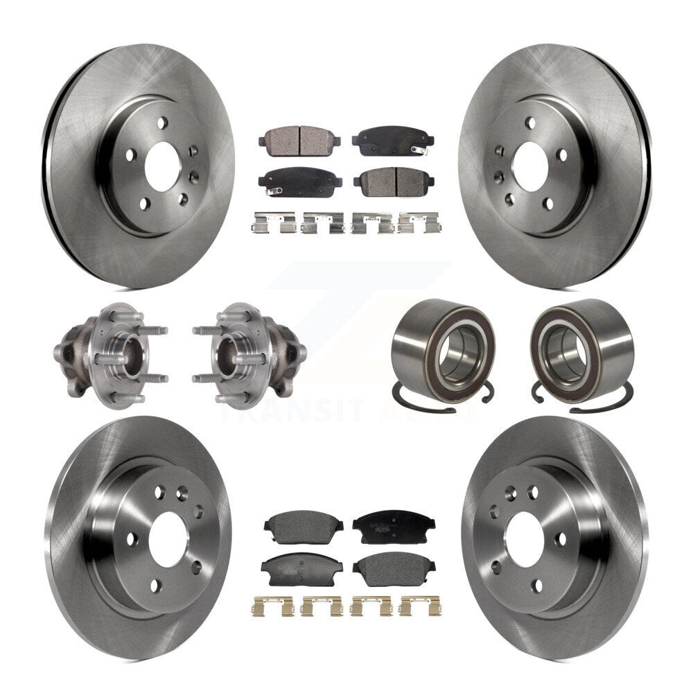 Hub Bearing Brake Rotor Pad Front Rear Kit (10Pc) For Buick Encore Chevrolet FWD