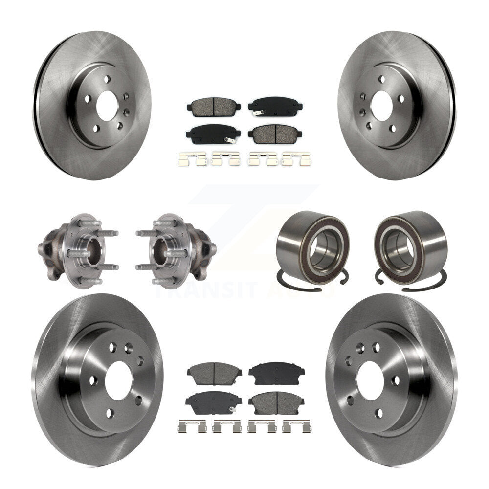 Hub Bearing Brake Rotor Pad Front Rear Kit (10Pc) For Buick Encore Chevrolet FWD