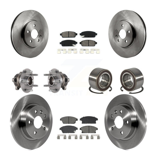 Hub Bearing Brake Rotor Pad Front Rear Kit (10Pc) For Buick Encore Chevrolet FWD
