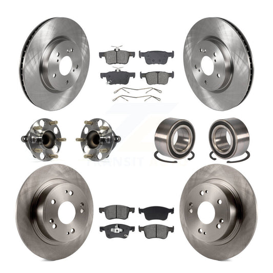 Hub Bearings Disc Brake Rotors And Pads Front Rear Kit (10Pc) For Honda Accord