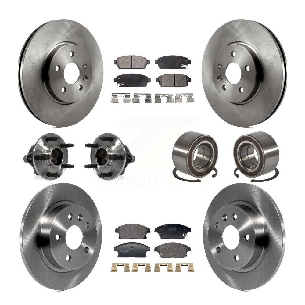Hub Bearing Brake Rotor & Pad Front Rear Kit (10Pc) For Chevrolet Trax Buick FWD